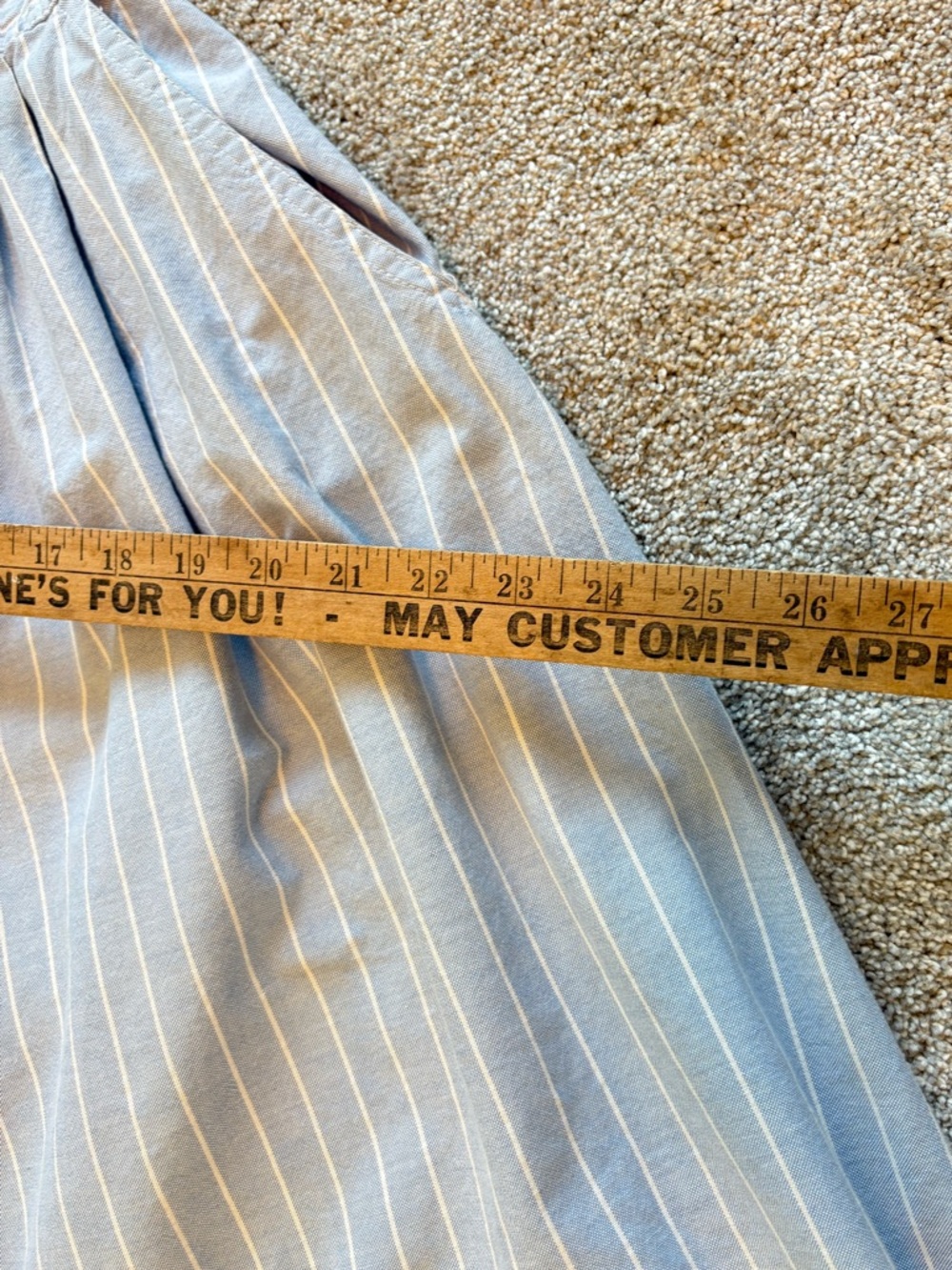 Vintage Chaus Pinstripe Crope Flare Wide Leg Pants Blue Size 10 - Picture 12 of 13